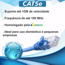 Carregar imagem no visualizador da galeria, Cabo De Rede 15m Ethernet Lan Rj45 Cat5e C/ 15 Metros