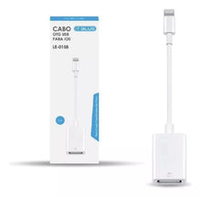 Carregar imagem no visualizador da galeria, Cabo Otg Ios Adaptador Pen Drive Usb Lightning Passa Dados