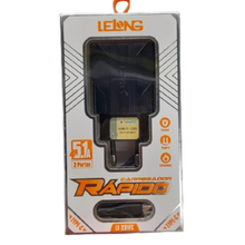 Carregar imagem no visualizador da galeria, CARREGADOR COMPLETO LELONG 5.1A 2 PORTAS LE-291FP