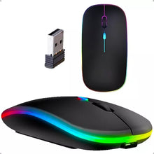 Carregar imagem no visualizador da galeria, Mouse Sem Fio Recarregável Wireles Optico Led Rgb Ergonômico

