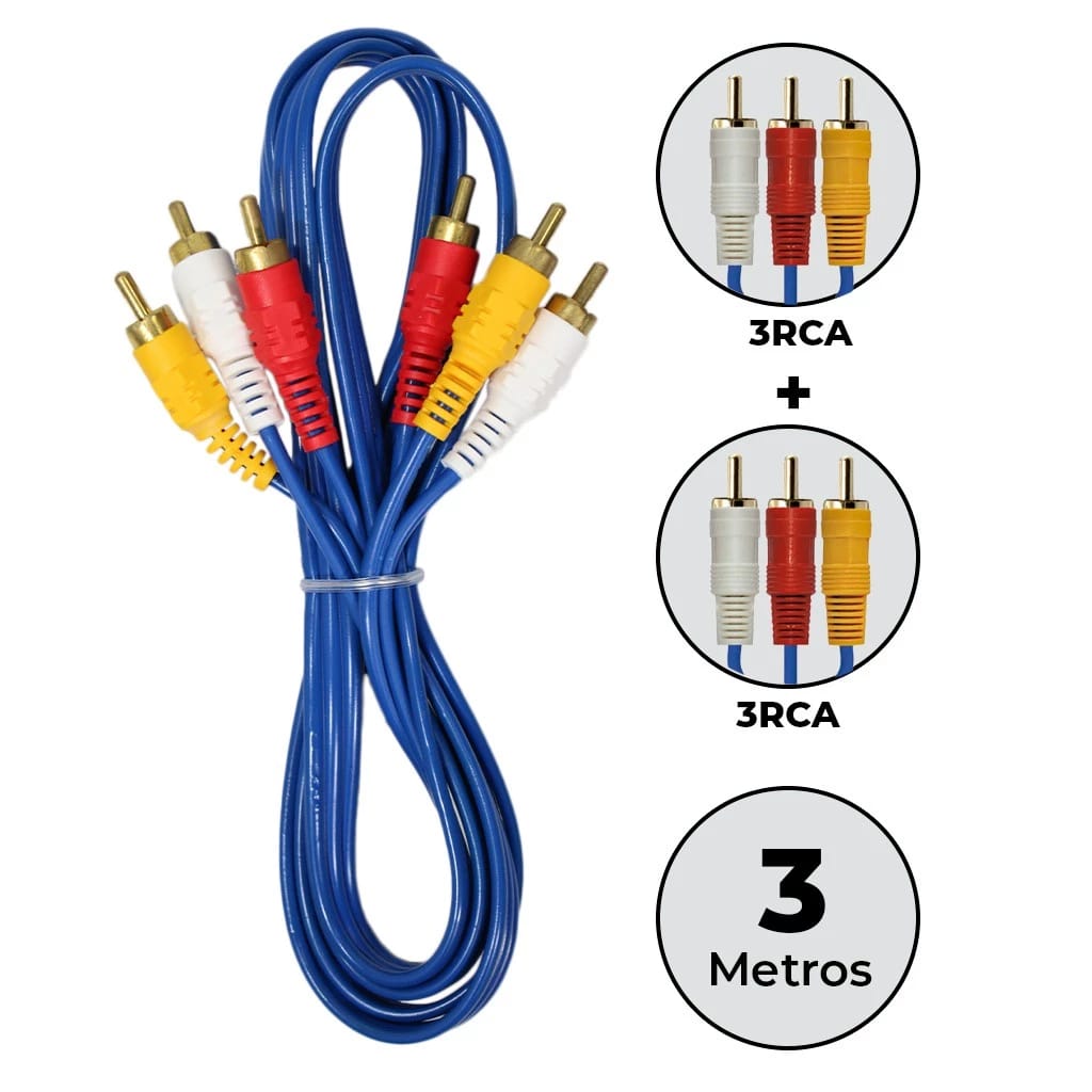Cabo 3RCA+3RCA 3M